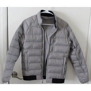 Peter Manning Size 3 New York Grey Duck Down Puffer Jacket zip pockets